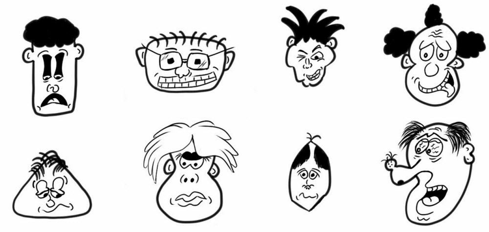 Day 18 - Doodling Heads of All Shapes and Sizes 7 doodling head shapes