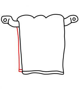 How to Doodle Towel hanging on a rack 03