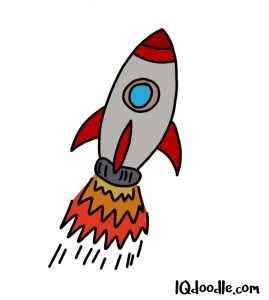 how to doodle a rocket